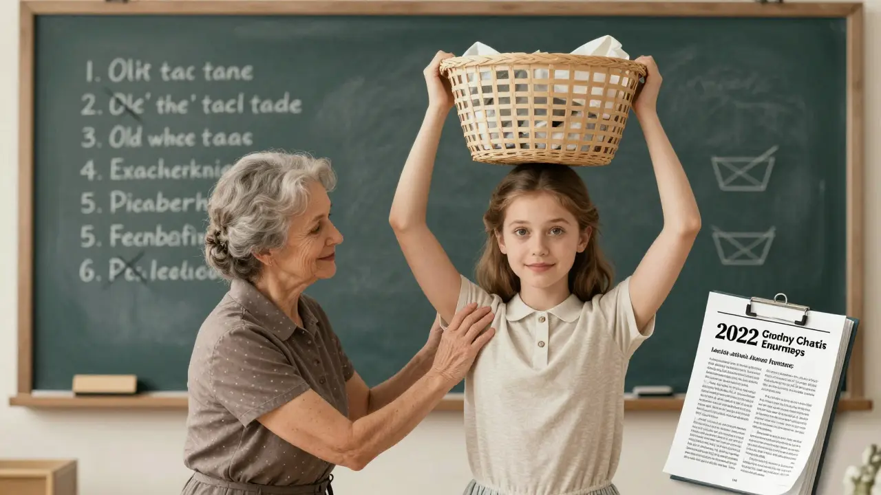 Babička a těhotná dcera — kontrast mezi starými pověrami a moderní vědou.