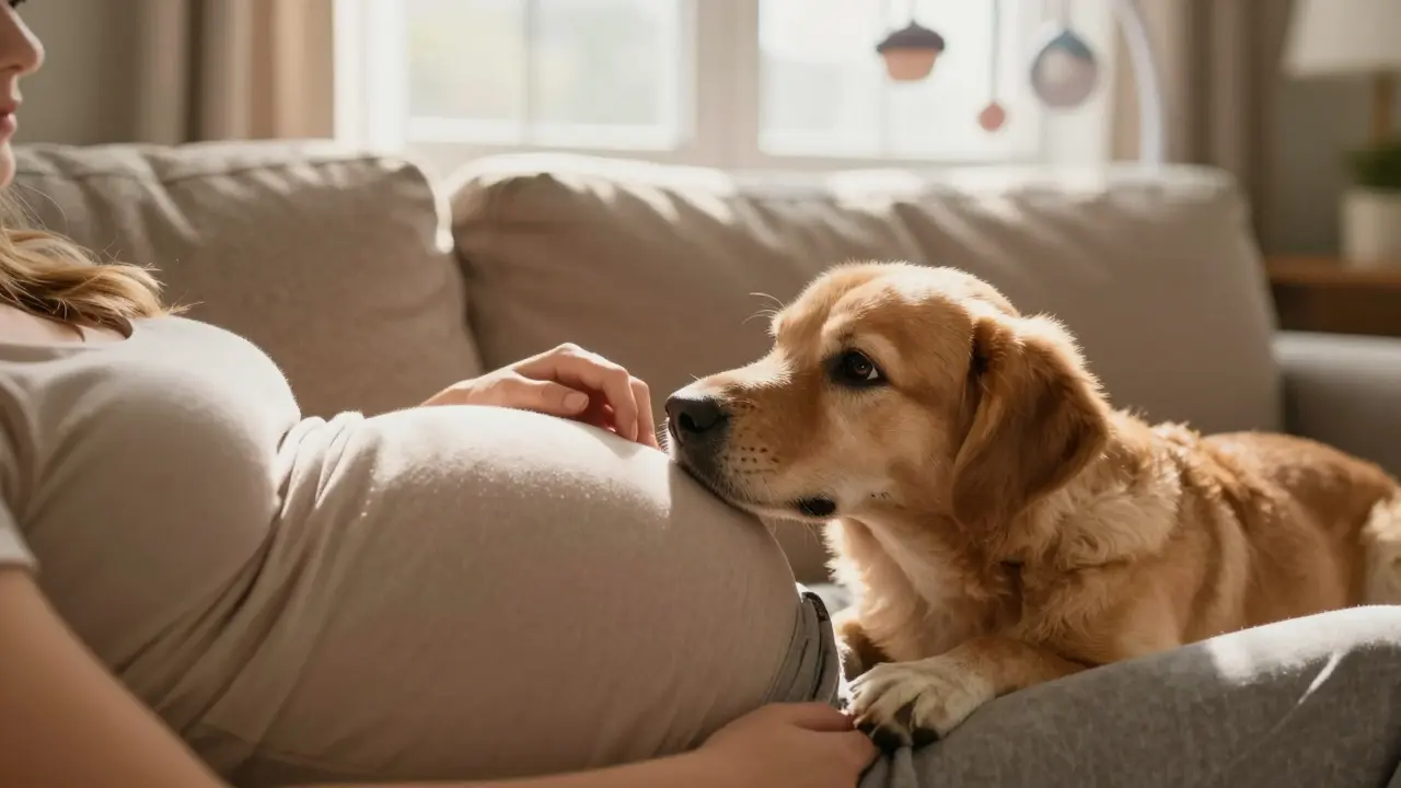 Jak se chová pes, když je žena těhotná? Změny v chování psa a co s nimi