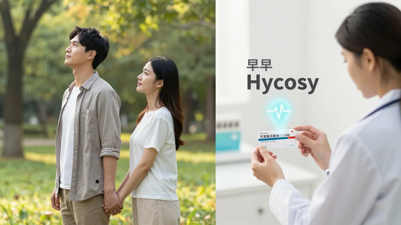 Dvojice v parku a žena v ordinaci – symbolické spojení prevence neplodnosti.