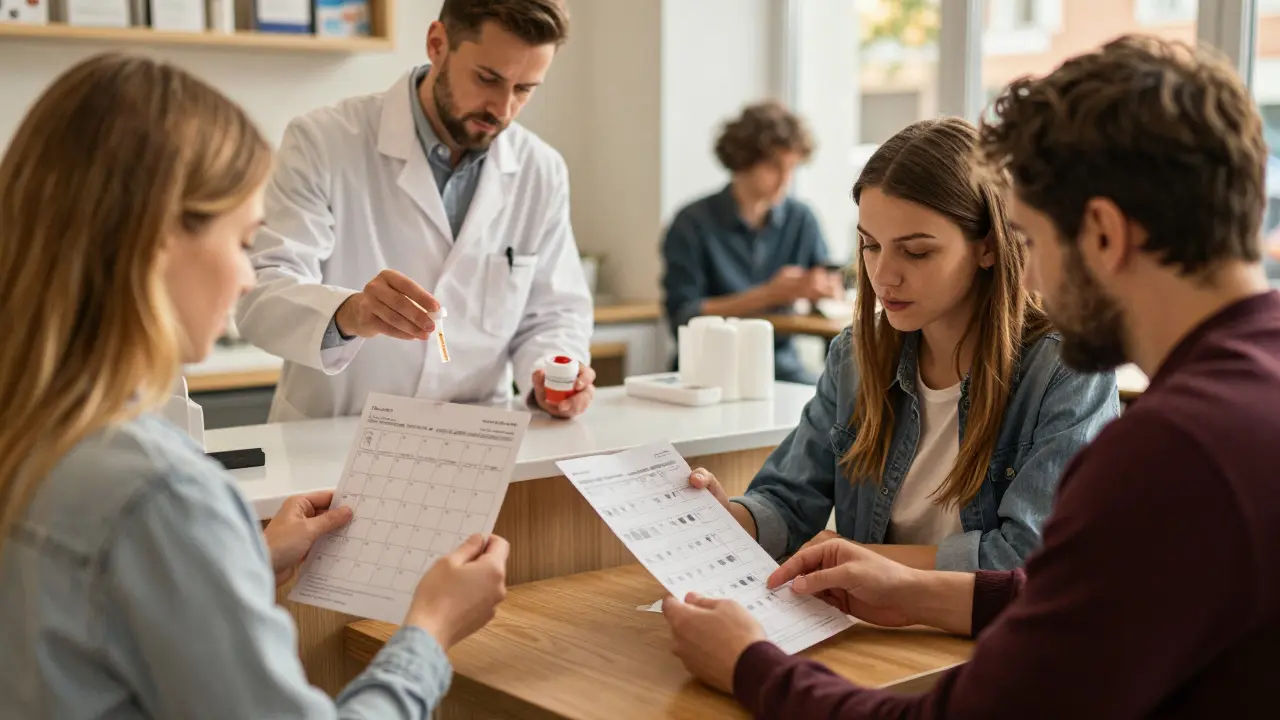Různí lidé v Česku interagují s plodnostními testy v běžných situacích.
