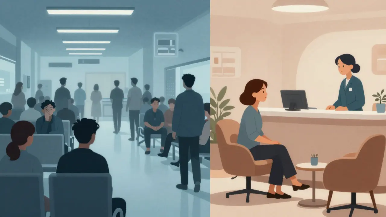 Veřejná nemocnice a soukromá klinika v Praze.