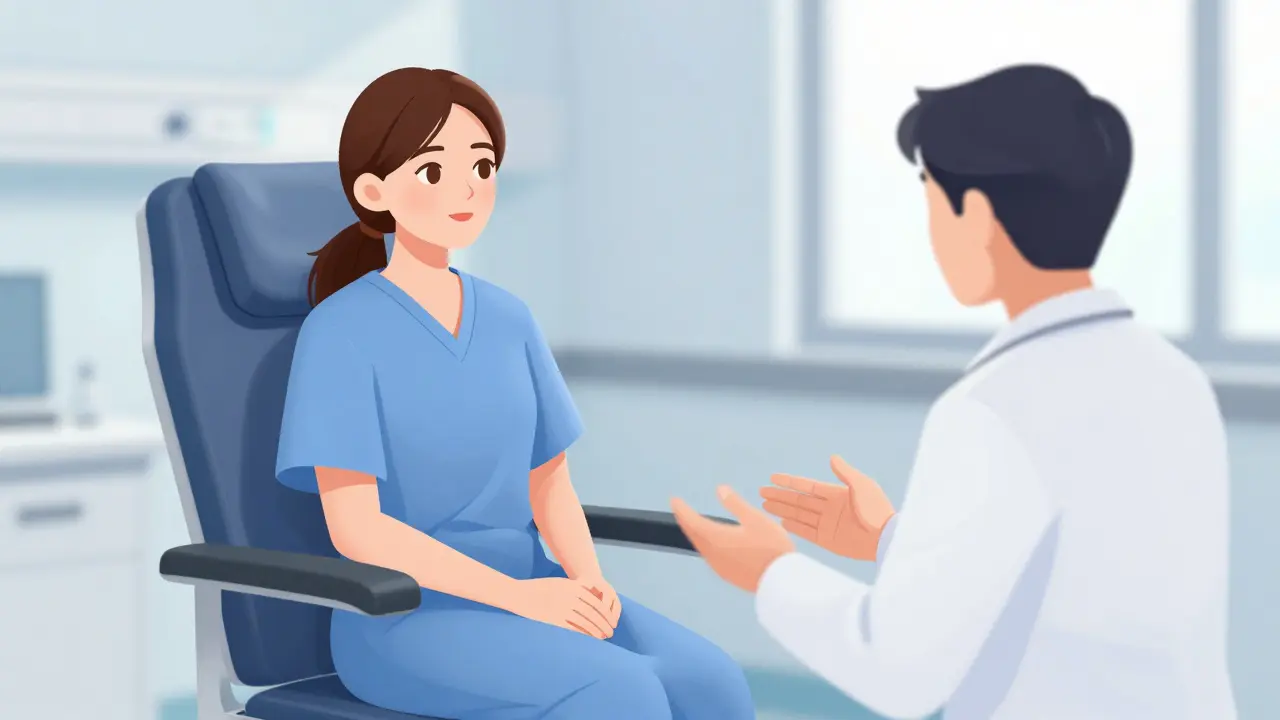 Klidná ordinace při konzultaci s lékařem.