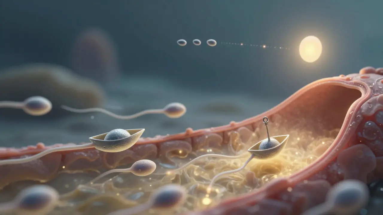 Spermie jako lodě plují po tekutém prostředí směrem k vajíčku, které je vzdálené tři dny.