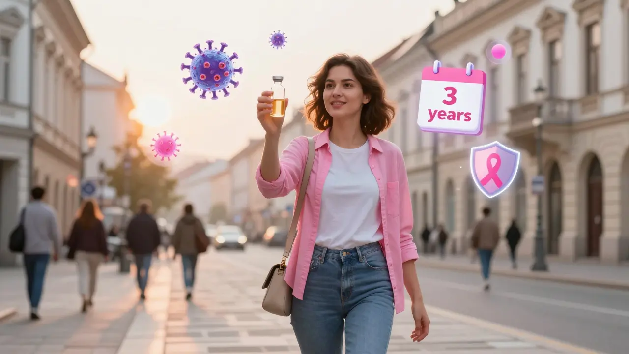 Žena v Brně s cytologickým vzorkem, symbolizující prevenci rakoviny krčku dělohy.