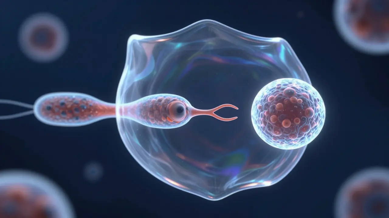 Abstraktní digitální zobrazení mechanické bariéry oddělující dvě buňky.