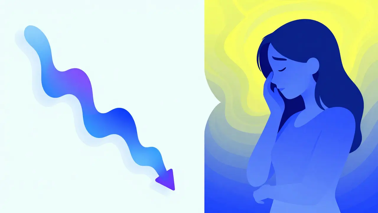 Abstraktní ilustrace hormonálních změn a nálady