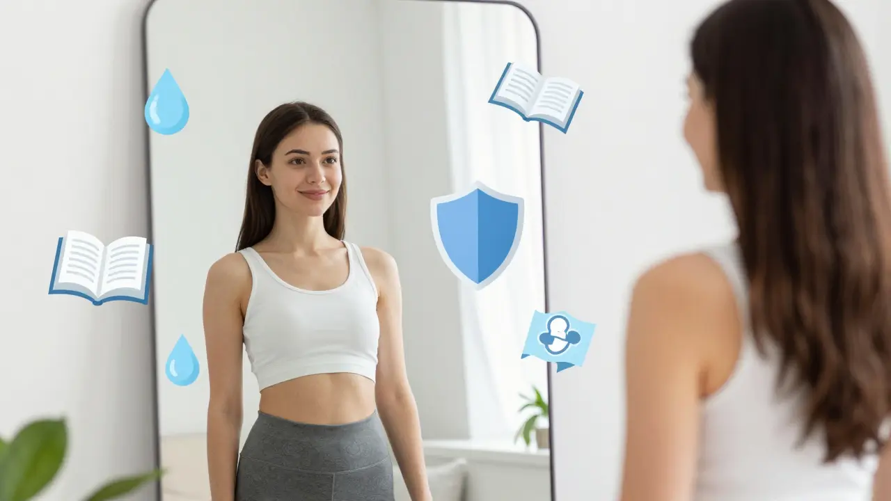 Dívka získává znalosti o svém zdraví a prevenci.