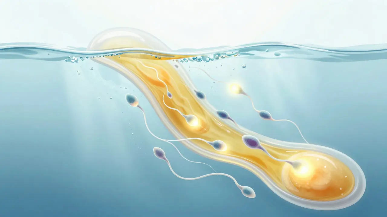 Konceptuální ilustrace plodného okna a spermií
