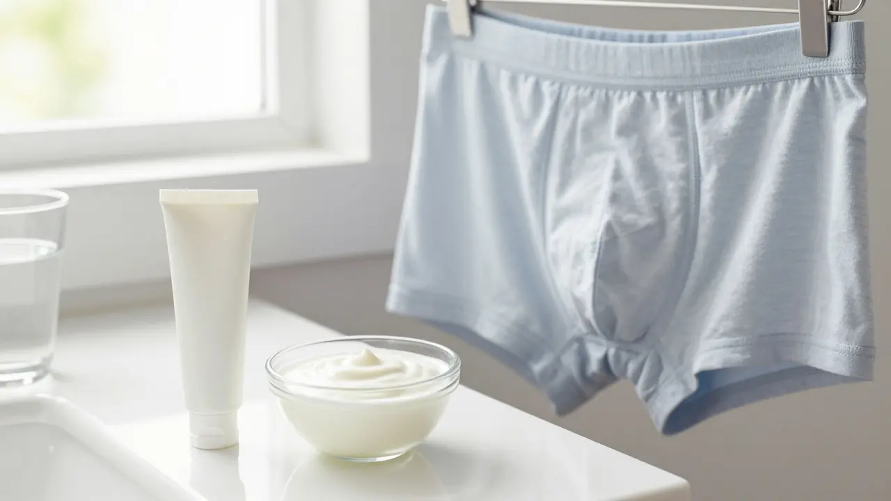 Hygienické potřeby a bavlněné prádlo pro prevenci mykózy