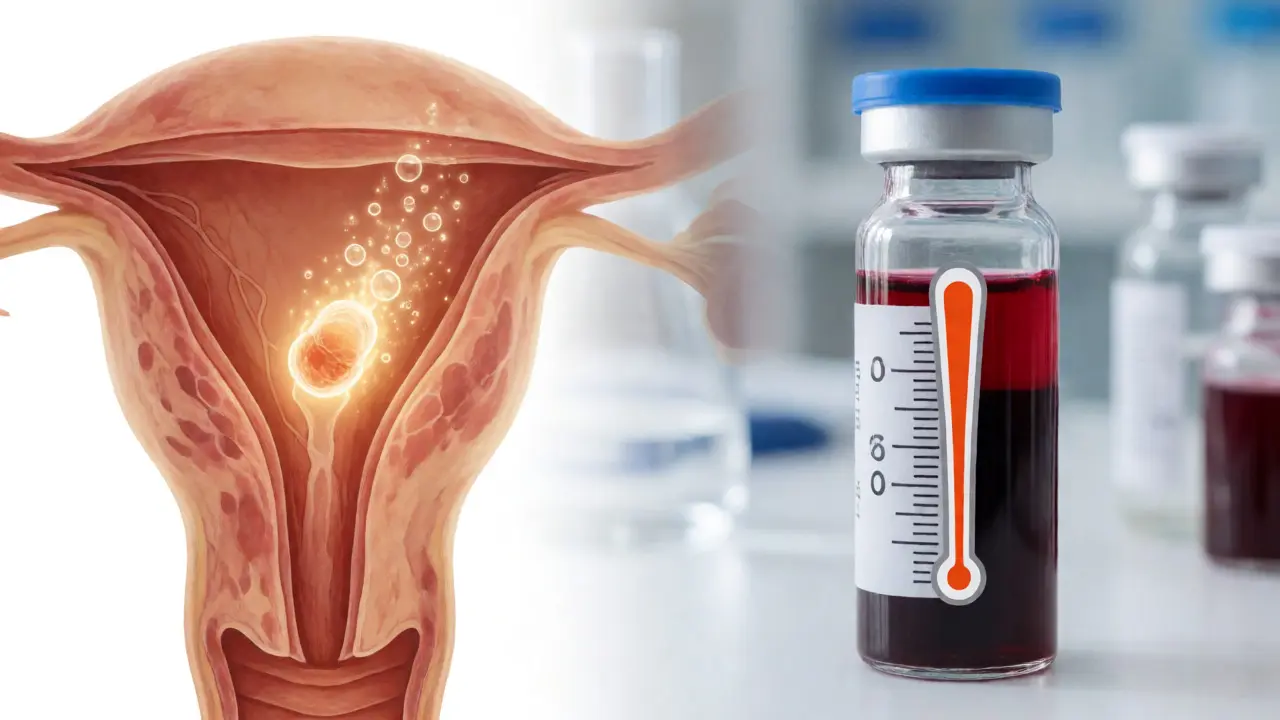 Konceptuální znázornění hormonů hCG při raném těhotenství