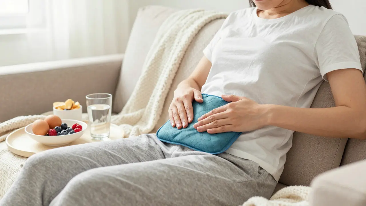 Žena provádějící sebepečení a odpočinek doma během zotavení