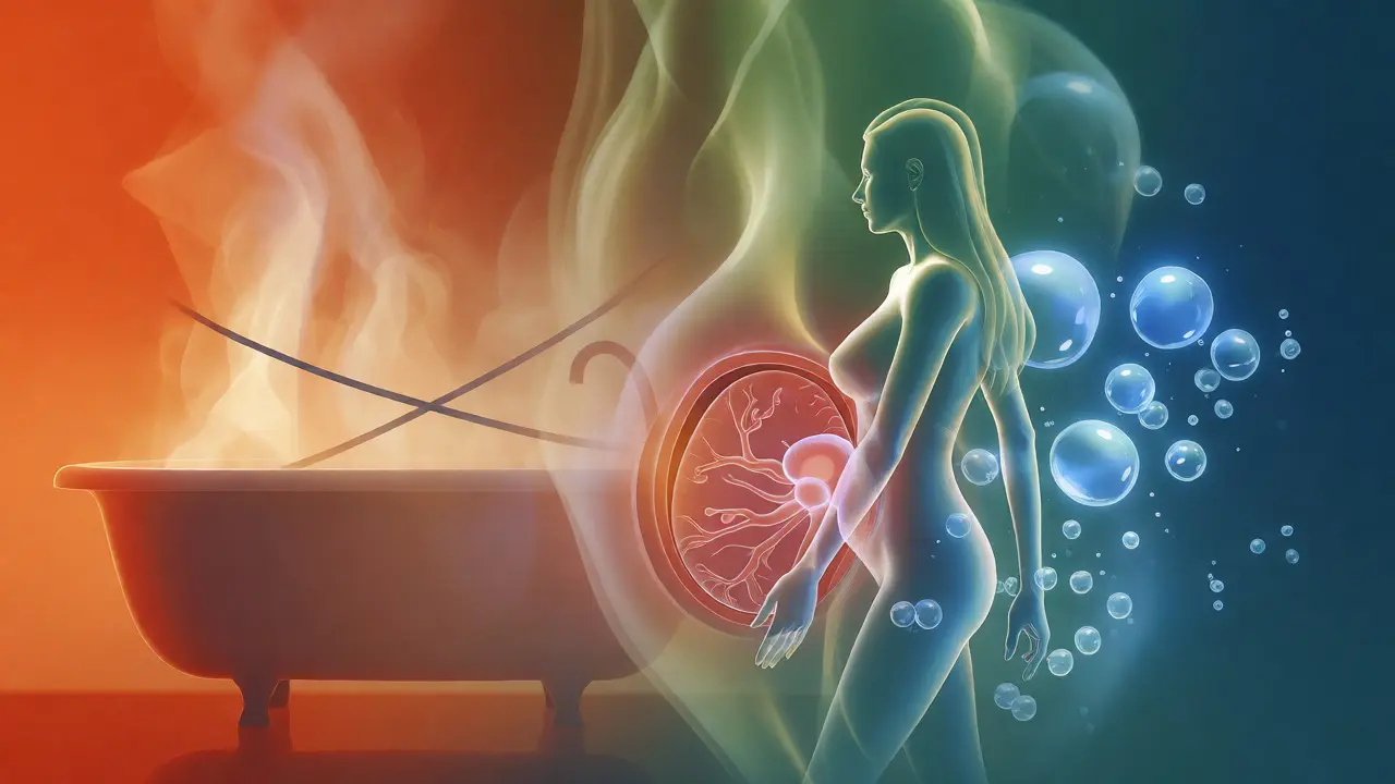 Konceptuální ilustrace vyhýbání se horku po IVF